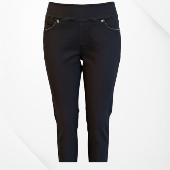 Women's Black Nygard Slims Pull On Capri Jeggings With Piping Trim- S - Picture 1 of 8